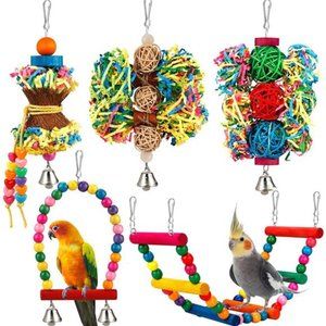 Bird Parakeet Toys Foraging Shredding Toys Parrot Cage Accessories Hanging Toys